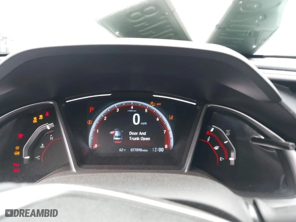 2019 Honda Civic Sedan Sport with VIN 19XFC2F84KE200822, listed as a IAAI auction lot 41753976 with 77,090 mi miles. Bid and sale history available at carsss.com. Image 7.