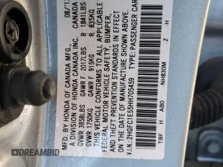 2017 Honda Civic Sedan Si with VIN 2HGFC1E55HH705459, listed as a Copart auction lot 46240865 with 68,571 mi miles and Salvage Title. Bid and sale history available at carsss.com. Image 12.