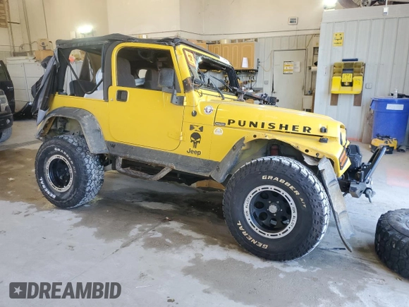 2003 Jeep Wrangler X with VIN 1J4FA39S73P377296, listed as a Copart auction lot 79120614 with 0 mi miles and Non Repairable. Bid and sale history available at carsss.com. Image 4.