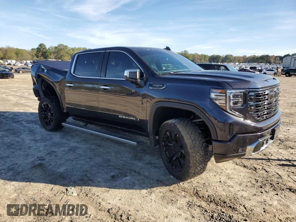 2023 GMC Sierra 1500 Denali Ultimate with VIN 1GTUUHEL0PZ263358, listed as a Copart auction lot 80246964 with 25,823 mi miles and Salvage Title. Bid and sale history available at carsss.com. Image 4.
