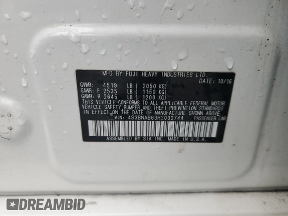 2017 Subaru Legacy with VIN 4S3BNAB63H3032744, listed as a Copart auction lot 49207685 with 79,504 mi miles and Salvage Title. Bid and sale history available at carsss.com. Image 12.