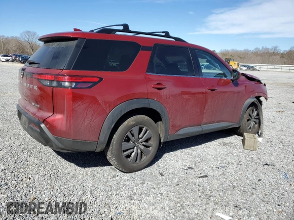 2023 Nissan Pathfinder SV z VIN 5N1DR3BCXPC228852, wystawiony jako Copart lot #47326865 z przebiegiem 73 379 mil mil oraz Szkoda całkowita • Salvage title. Historia ofert i sprzedaży dostępna na DreamBid. Obrazek 3.