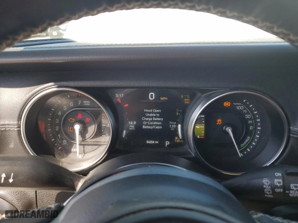 2023 Jeep Wrangler 4xe Sahara with VIN 1C4JJXP62PW524570, listed as a Copart auction lot 52927855 with 54,254 mi miles and Salvage Title. Bid and sale history available at carsss.com. Image 9.