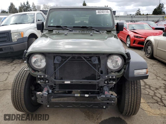 2022 Jeep Wrangler Unlimited Willys with VIN 1C4HJXDM4NW195983, listed as a Copart auction lot 48245114 with 21,920 mi miles and . Bid and sale history available at DreamBid. Image 5.
