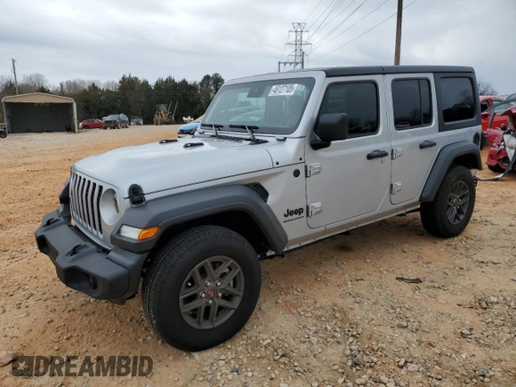 2024 Jeep Wrangler Sport S z VIN 1C4PJXDN3RW136532, wystawiony jako Copart lot #46127105 z przebiegiem 3 161 mil mil oraz Szkoda całkowita • Salvage title. Historia ofert i sprzedaży dostępna na DreamBid. Obrazek 1.