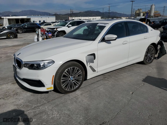 2019 BMW 5 Series 530e iPerformance with VIN WBAJA9C55KB393219, listed as a Copart auction lot 47777745 with 23,845 mi miles and Salvage Title. Bid and sale history available at carsss.com. Image 1.