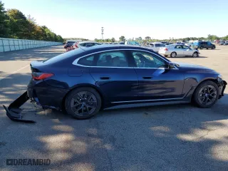 2023 BMW i4 eDrive35 with VIN WBY43AW08PFR10037, listed as a Copart auction lot 66393433 with 3,313 mi miles. Bid and sale history available at carsss.com. Image 3.
