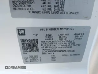 2022 Chevrolet Silverado 1500 RST with VIN 1GCPWDED6NZ123496, listed as a IAAI auction lot 41204485 with 34,735 mi miles. Bid and sale history available at carsss.com. Image 9.