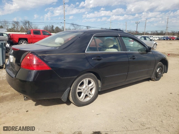 2007 Honda Accord Sdn EX with VIN 1HGCM55737A221814, listed as a Copart auction lot 89317925 with 134,217 mi miles and Clean Title. Bid and sale history available at carsss.com. Image 3.