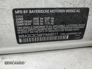 2015 BMW 3 Series 320i xDrive z VIN WBA3C3C58FP664511, wystawiony jako Copart lot #62542575 z przebiegiem 62 084 mil mil oraz Czysty tytuł • Clean title. Historia ofert i sprzedaży dostępna na DreamBid. Obrazek 12.