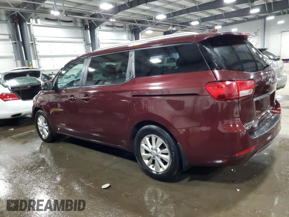 2016 Kia Sedona LX with VIN KNDMB5C17G6112900, listed as a Copart auction lot 66140554 with 208,132 mi miles and Salvage Title. Bid and sale history available at carsss.com. Image 2.