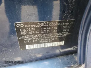 2017 Hyundai Sonata Sport with VIN 5NPE34AF9HH479847, listed as a Copart auction lot 49881475 with 62,991 mi miles and Salvage Title. Bid and sale history available at DreamBid. Image 14.