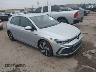 2023 Volkswagen Golf GTI S with VIN WVWGA7CD1PW177442, listed as a IAAI auction lot 41569136 with 35,713 mi miles. Bid and sale history available at carsss.com. Image 1.