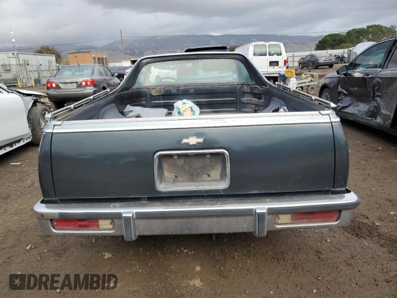 1985 Chevrolet El Camino z VIN 3GCCW80H9FS915947, wystawiony jako Copart lot #84659344 z przebiegiem 38 549 mil mil oraz Szkoda całkowita • Salvage title. Historia ofert i sprzedaży dostępna na DreamBid. Obrazek 6.