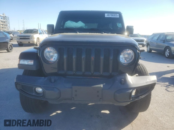 2021 Jeep Wrangler Unlimited Sahara Altitude with VIN 1C4HJXEN3MW659058, listed as a Copart auction lot 48786955 with 88,618 mi miles and Salvage title. Bid and sale history available at DreamBid. Image 5.