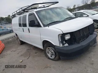2017 Chevrolet Express Cargo Van with VIN 1GCWGBFG4H1348685, listed as a IAAI auction lot 41234959 with 215,067 mi miles. Bid and sale history available at carsss.com. Image 1.