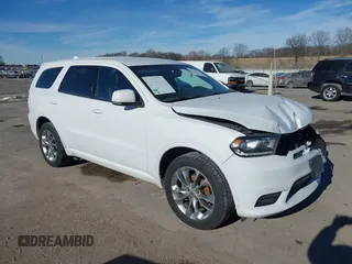2020 Dodge Durango GT with VIN 1C4RDJDG7LC308164, listed as a IAAI auction lot 41337877 with 82,314 mi miles and . Bid and sale history available at DreamBid. Image 1.