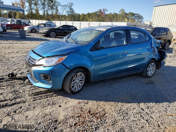 2024 Mitsubishi Mirage G4 SE with VIN ML32FVFJ6RHF07056, listed as a Copart auction lot 76217214 with 22,689 mi miles and Salvage Title. Bid and sale history available at carsss.com. Image 1.