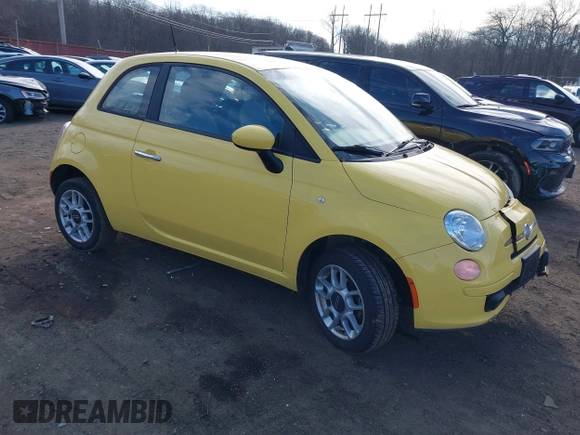 2013 FIAT 500 Pop with VIN 3C3CFFARXDT584755, listed as a IAAI auction lot 41623090 with 87,776 mi miles. Bid and sale history available at carsss.com. Image 1.