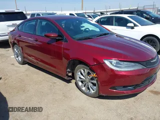 2015 Chrysler 200 S with VIN 1C3CCCBB2FN727144, listed as a IAAI auction lot 41848697 with 153,725 mi miles. Bid and sale history available at carsss.com. Image 1.
