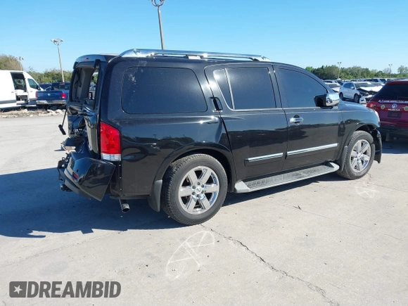 2011 Nissan Armada SV with VIN 5N1BA0ND7BN606270, listed as a IAAI auction lot 41599862 with 110,399 mi miles and . Bid and sale history available at DreamBid. Image 4.