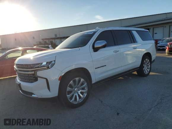 2022 Chevrolet Suburban Premier with VIN 1GNSKFKT7NR242288, listed as a Copart auction lot 79420734 with 77,006 mi miles and Salvage Title. Bid and sale history available at DreamBid. Image 1.