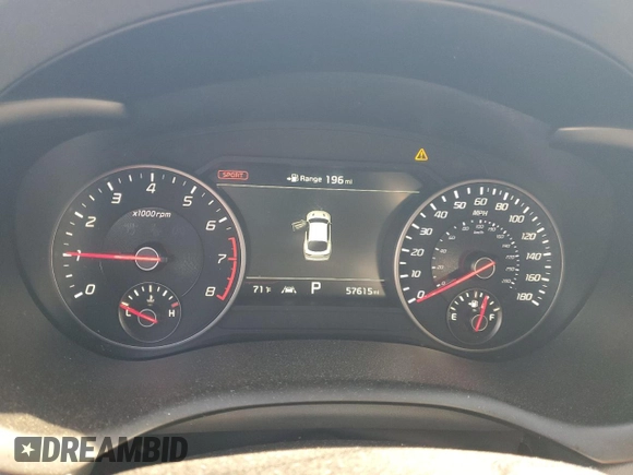 2021 Kia Stinger GT1 with VIN KNAE45LC6M6087917, listed as a Copart auction lot 53020095 with 57,615 mi miles and Salvage Title. Bid and sale history available at carsss.com. Image 9.