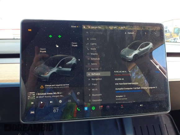 2022 Tesla Model Y Performance with VIN 7SAYGDEF9NF544205, listed as a IAAI auction lot 41825453 with 33,039 mi miles and . Bid and sale history available at DreamBid. Image 18.