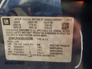 2016 Chevrolet Equinox LT z VIN 2GNFLFEK8G6302286, wystawiony jako Copart lot #52908975 z przebiegiem Nie podano mil oraz Szkoda całkowita • Salvage title. Historia ofert i sprzedaży dostępna na DreamBid. Obrazek 16.