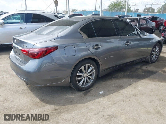 2021 Infiniti Q50 Pure with VIN JN1EV7AP3MM704464, listed as a IAAI auction lot 41915813 with 28,596 mi miles and . Bid and sale history available at DreamBid. Image 4.