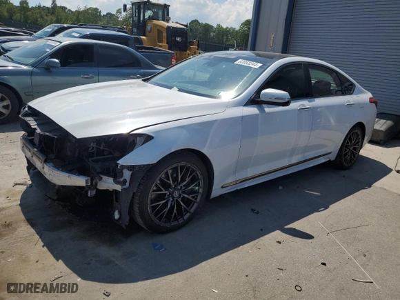 2019 Genesis G80 3.8L with VIN KMTFN4JE9KU327832, listed as a Copart auction lot 62053244 with 117,339 mi miles and Salvage Title. Bid and sale history available at carsss.com. Image 1.
