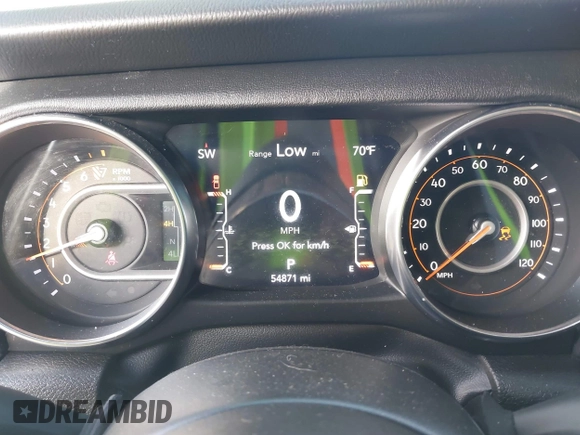 2023 Jeep Gladiator Overland z VIN 1C6HJTFG9PL507484, wystawiony jako IAAI lot #41486457 z przebiegiem 54 871 mil mil oraz . Historia ofert i sprzedaży dostępna na DreamBid. Obrazek 7.
