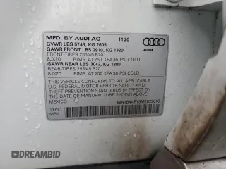 2021 Audi SQ5 Premium Plus with VIN WA1B4AFY9M2029016, listed as a Copart auction lot 53489214 with 23,306 mi miles and Salvage Title. Bid and sale history available at DreamBid. Image 13.