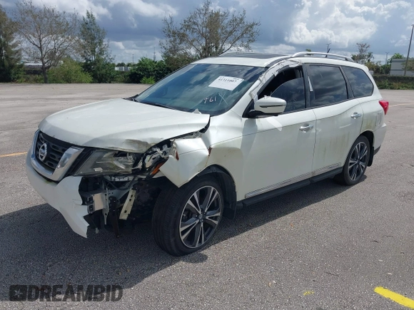 2017 Nissan Pathfinder S with VIN 5N1DR2MN7HC648384, listed as a IAAI auction lot 41863779 with 72,710 mi miles and . Bid and sale history available at DreamBid. Image 2.