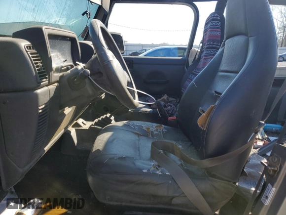 2001 Jeep Wrangler SE with VIN 1J4FA29P21P329675, listed as a Copart auction lot 45634015 with 191,625 mi miles and Salvage Title. Bid and sale history available at carsss.com. Image 7.