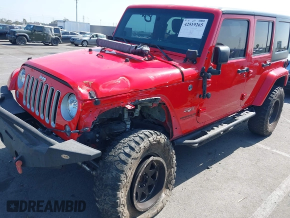 2016 Jeep Wrangler Unlimited Sahara with VIN 1C4BJWEG9GL194499, listed as a IAAI auction lot 42519265 with 84,432 mi miles and . Bid and sale history available at DreamBid. Image 2.