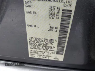 2016 Nissan Altima SR with VIN 1N4AL3AP1GC233201, listed as a IAAI auction lot 41974813 with 117,965 mi miles and . Bid and sale history available at carsss.com. Image 9.