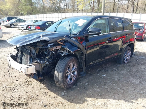 2015 Toyota Highlander LE with VIN 5TDBKRFH1FS125261, listed as a IAAI auction lot 41911183 with 1 mi miles. Bid and sale history available at carsss.com. Image 2.