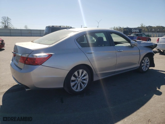 2014 Honda Accord Sedan EX-L with VIN 1HGCR2F80EA303102, listed as a Copart auction lot 50865225 with 120,060 mi miles and Salvage Title. Bid and sale history available at carsss.com. Image 3.