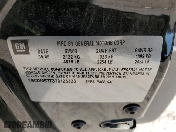 2007 Cadillac CTS with VIN 1G6DM57T370125333, listed as a Copart auction lot 76383894 with 81,631 mi miles and Salvage Title. Bid and sale history available at carsss.com. Image 13.