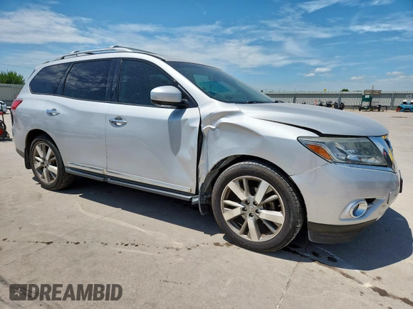 2016 Nissan Pathfinder Platinum with VIN 5N1AR2MNXGC665732, listed as a Copart auction lot 63183965 with 102,473 mi miles and Salvage title. Bid and sale history available at DreamBid. Image 4.
