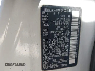 2013 Nissan Cube SL z VIN JN8AZ2KR2DT304862, wystawiony jako IAAI lot #41615949 z przebiegiem 138 354 mil mil oraz . Historia ofert i sprzedaży dostępna na DreamBid. Obrazek 9.