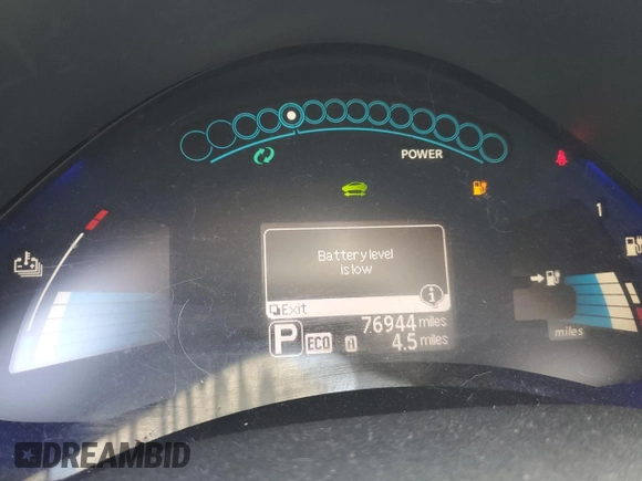 2013 Nissan LEAF SV with VIN 1N4AZ0CP1DC404079, listed as a Copart auction lot 54011245 with 76,944 mi miles and Clean Title. Bid and sale history available at carsss.com. Image 9.