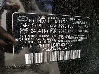 2019 Genesis G70 Advanced with VIN KMTG34LE4KU037330, listed as a Copart auction lot 79663204 with 68,481 mi miles and Salvage Title. Bid and sale history available at DreamBid. Image 12.