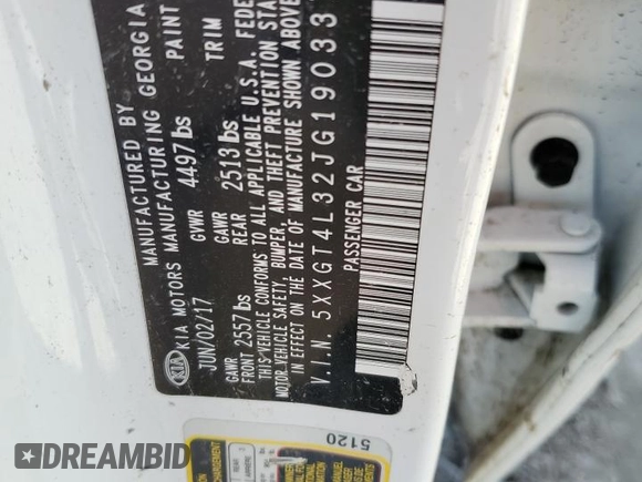 2018 Kia Optima LX z VIN 5XXGT4L32JG190337, wystawiony jako Copart lot #52022945 z przebiegiem Nie podano mil oraz Szkoda całkowita • Salvage title. Historia ofert i sprzedaży dostępna na DreamBid. Obrazek 12.