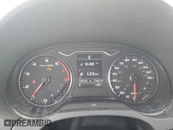2015 Audi A3 with VIN WAU7FLFF1F1032028, listed as a Copart auction lot 66086475 with 108,326 mi miles and Clean title. Bid and sale history available at DreamBid. Image 9.