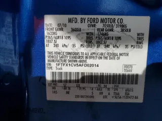 2010 Ford F-150 XL z VIN 1FTFX1CV5AFD02014, wystawiony jako Copart lot #58391325 z przebiegiem 257 809 mil mil oraz Szkoda całkowita • Salvage title. Historia ofert i sprzedaży dostępna na DreamBid. Obrazek 12.