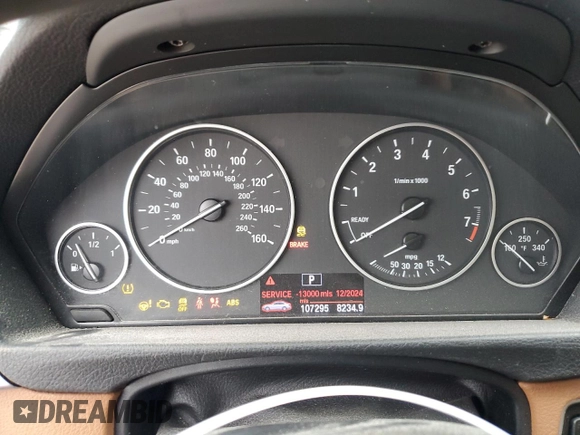 2012 BMW 3 Series 328i with VIN WBA3A5C57CF341019, listed as a Copart auction lot 88589685 with 107,295 mi miles and Salvage Title. Bid and sale history available at DreamBid. Image 9.