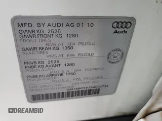2010 Audi Q5 with VIN WA1MKCFP7AA074734, listed as a Copart auction lot 48619855 with 163,044 mi miles and Salvage title. Bid and sale history available at DreamBid. Image 13.