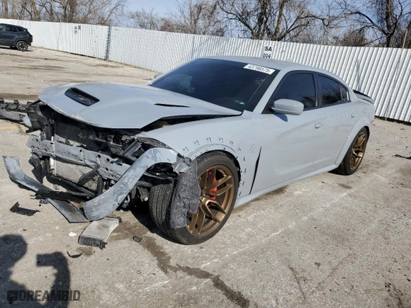 2021 Dodge Charger SRT Hellcat Redeye Widebody with VIN 2C3CDXL91MH630216, listed as a Copart auction lot 43798575 with 24,707 mi miles and Salvage Title. Bid and sale history available at carsss.com. Image 1.